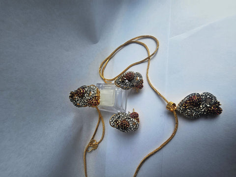 Diamond Cut Zooni Gold Plated Set