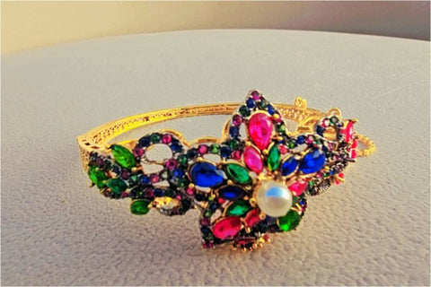 Multi Stone Gold Plated Bracelet