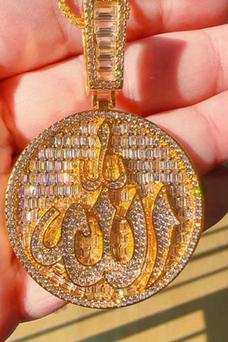 Allah Locket with Zircon and Chain