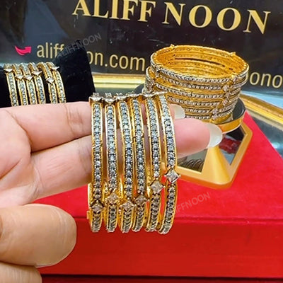 American diamond gold plated bangles