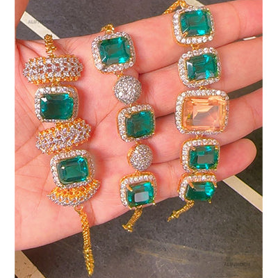 Bottel-Green-Stone-diamond-cut-Bracelet