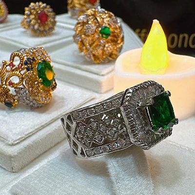 Chandi Emerald Stone Ring