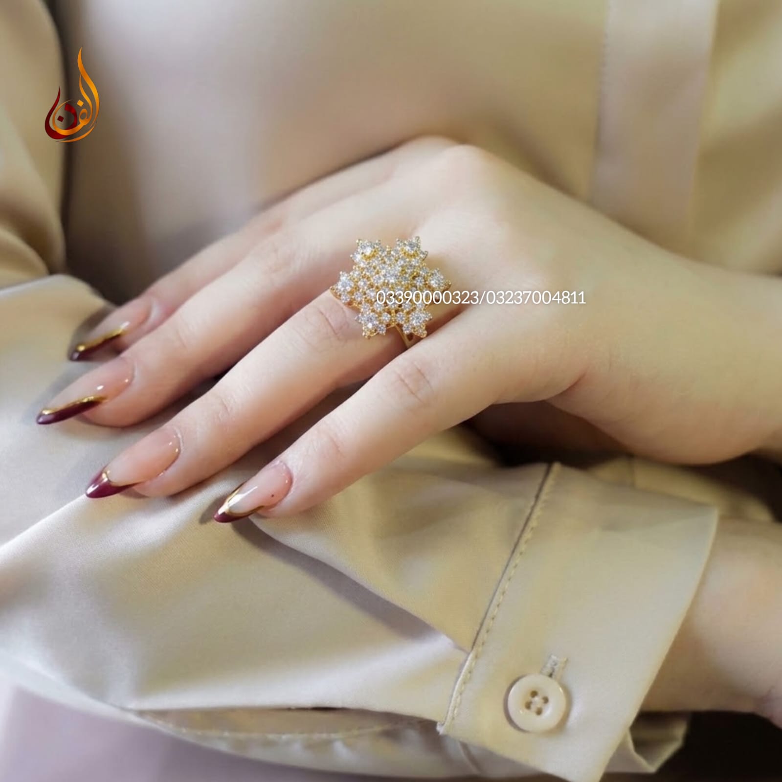 Chandi Diamond Cut Hafda Ring
