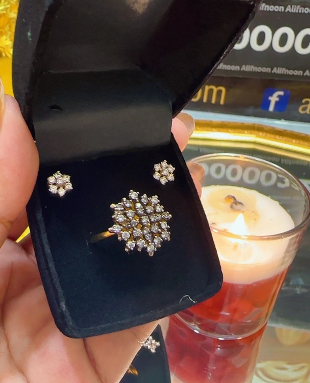 Chandi Diamond Cut Ring with Tops