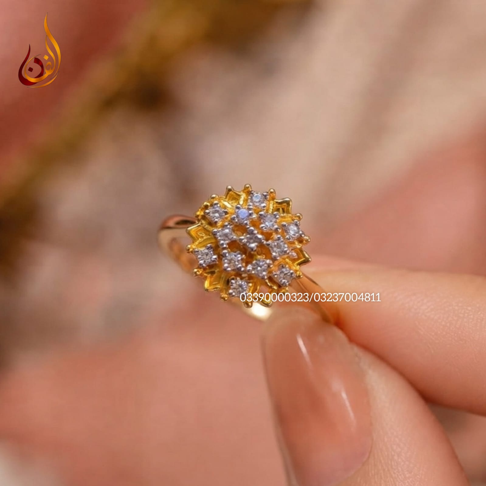 Chandi Gold dipped Ring with Zircon A