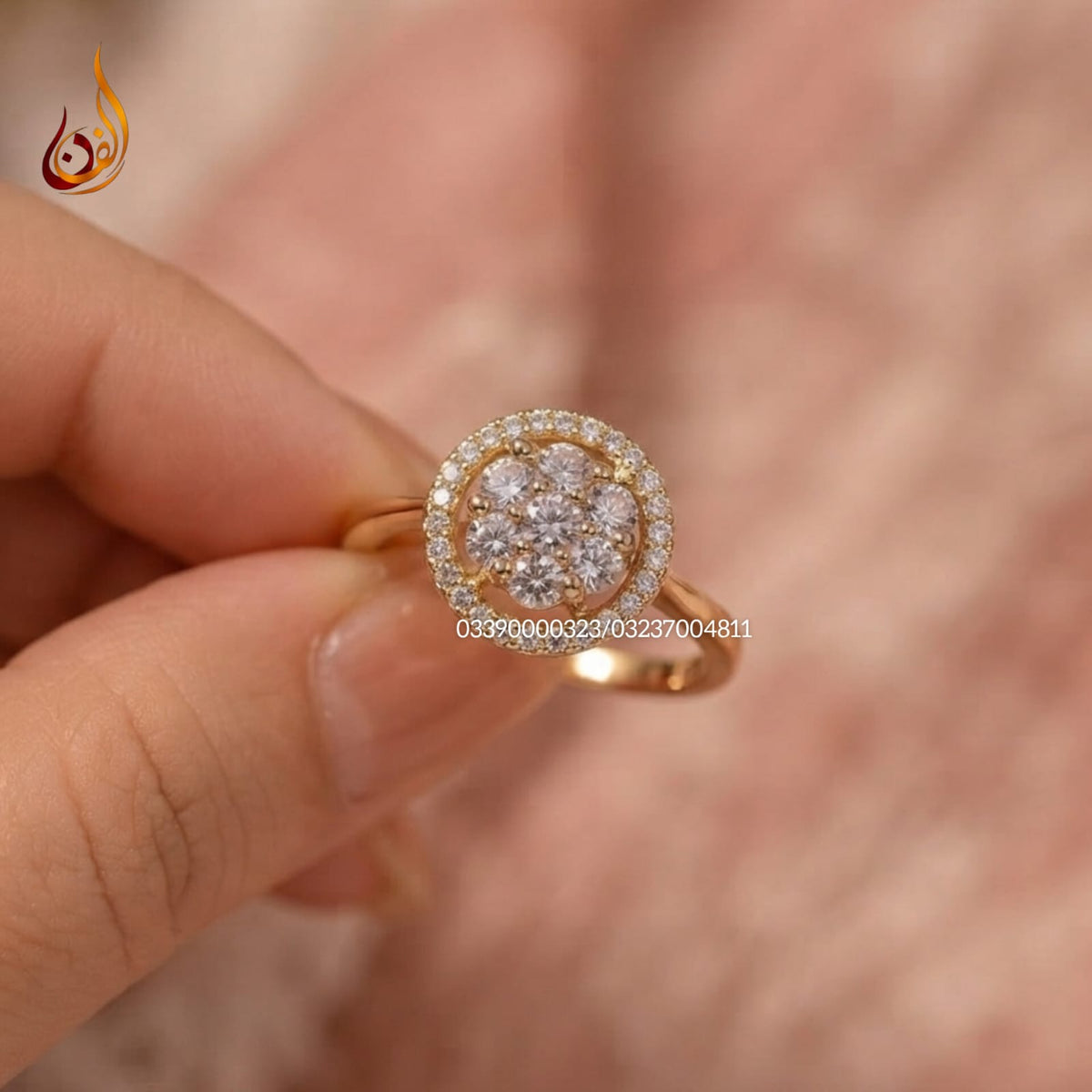 Chandi Gold dipped Ring with Zircon b
