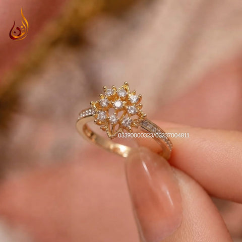 Chandi Gold dipped Ring with Zircon h