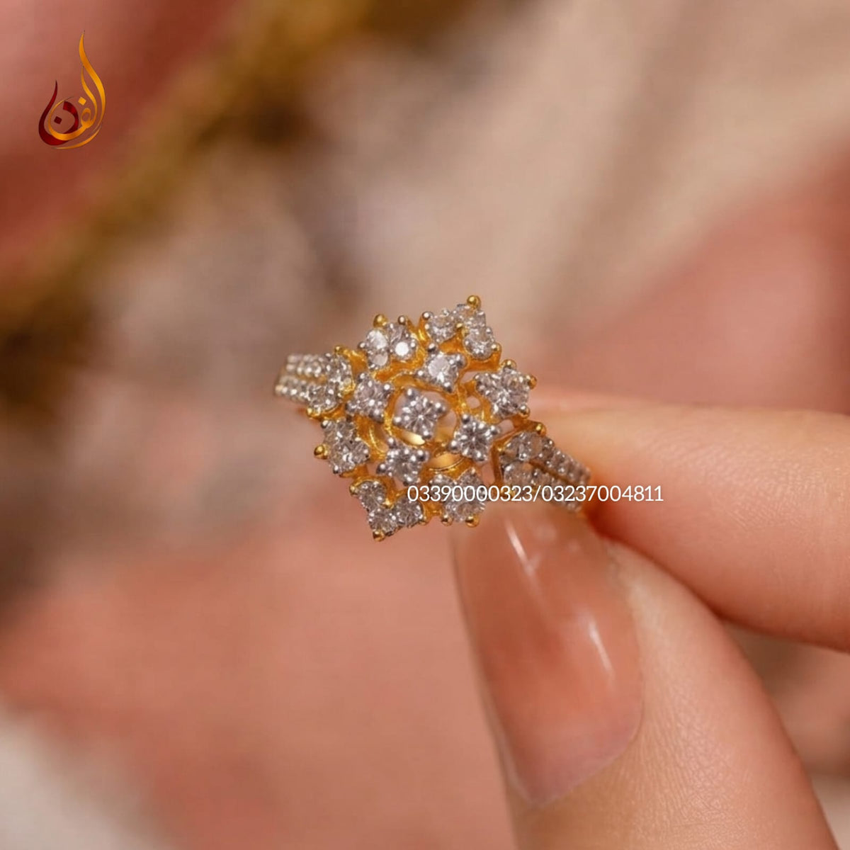 Chandi Gold dipped Ring with Zircon i