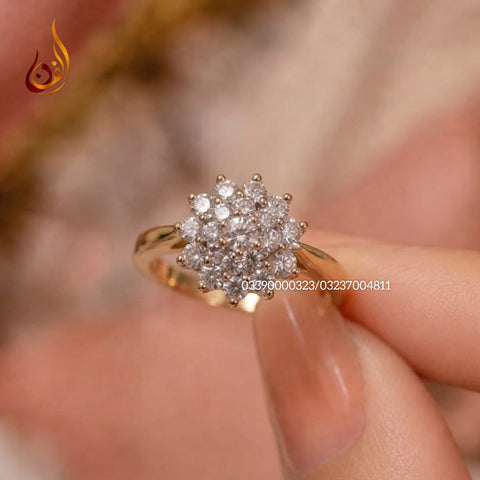 Chandi Gold dipped Ring with Zircon k