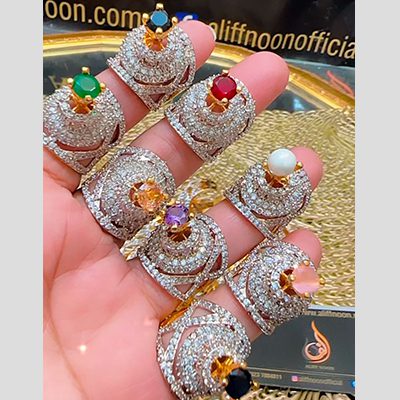 Colored Stone with Zircon Ring