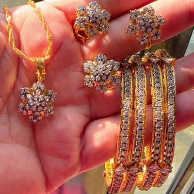 Diamond Cut Affifa Set with Bangles