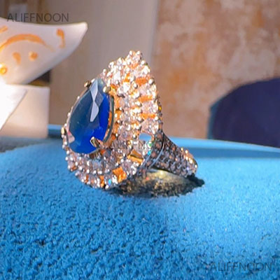 Diamond Cut Blue Ring