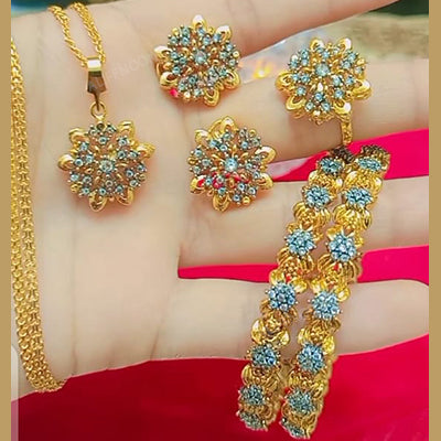 Diamond Cut Combo Set with Two Bangles