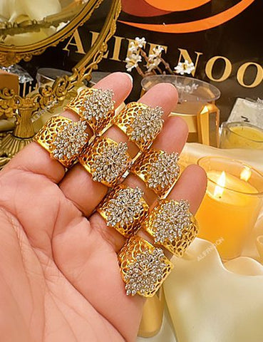 Diamond Cut Ring with Jerao Zircon and Gold Plated