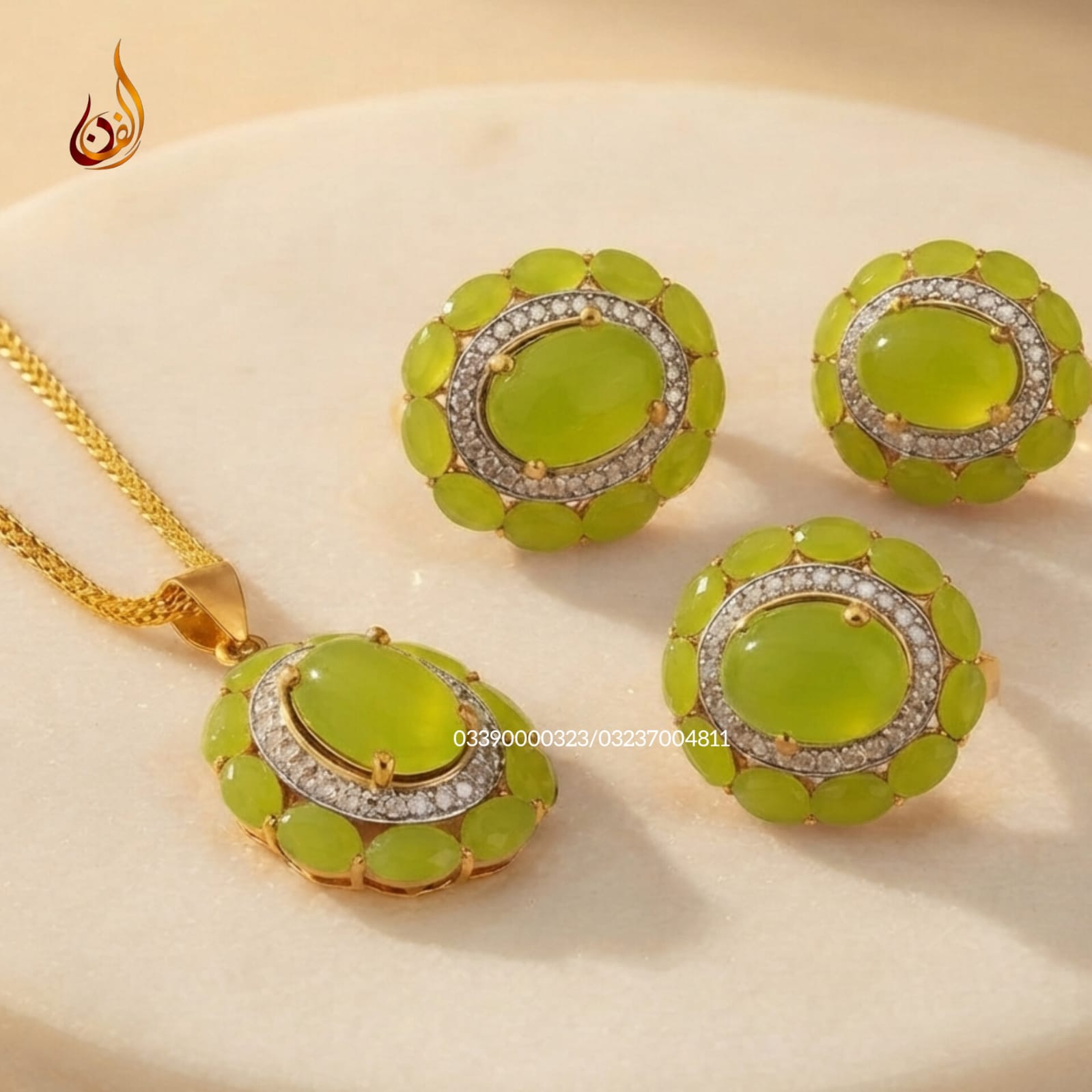 Diamond Cut Colored Afghani Set