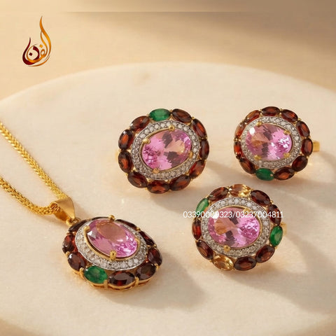 Diamond Cut Colored Afghani Set