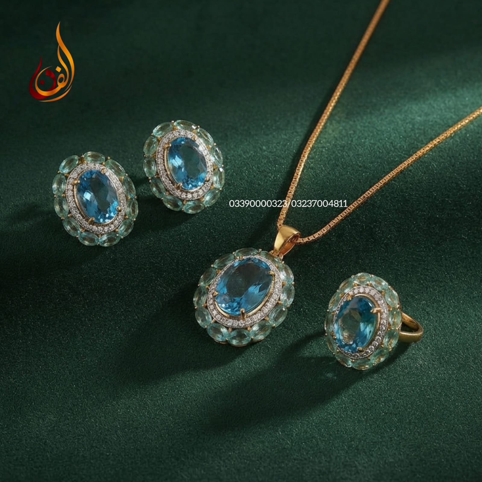 Diamond Cut Gold Dipped Stone Z Set