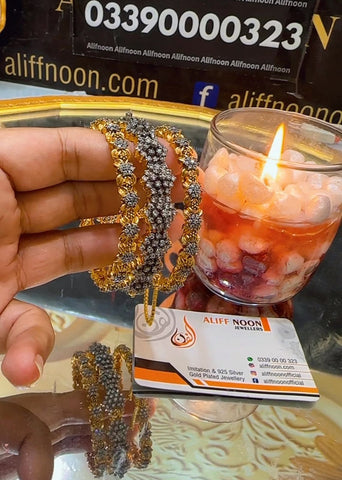 Diamond Cut Gold Plated Bangles
