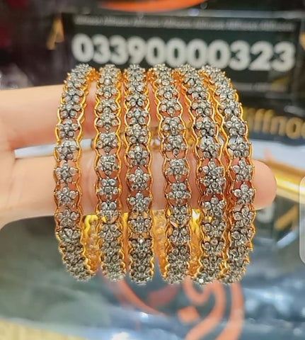 Diamond Cut Gold Plated Bangles