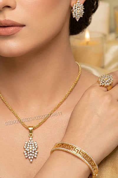 Diamond Cut With Gold Plating Big Set