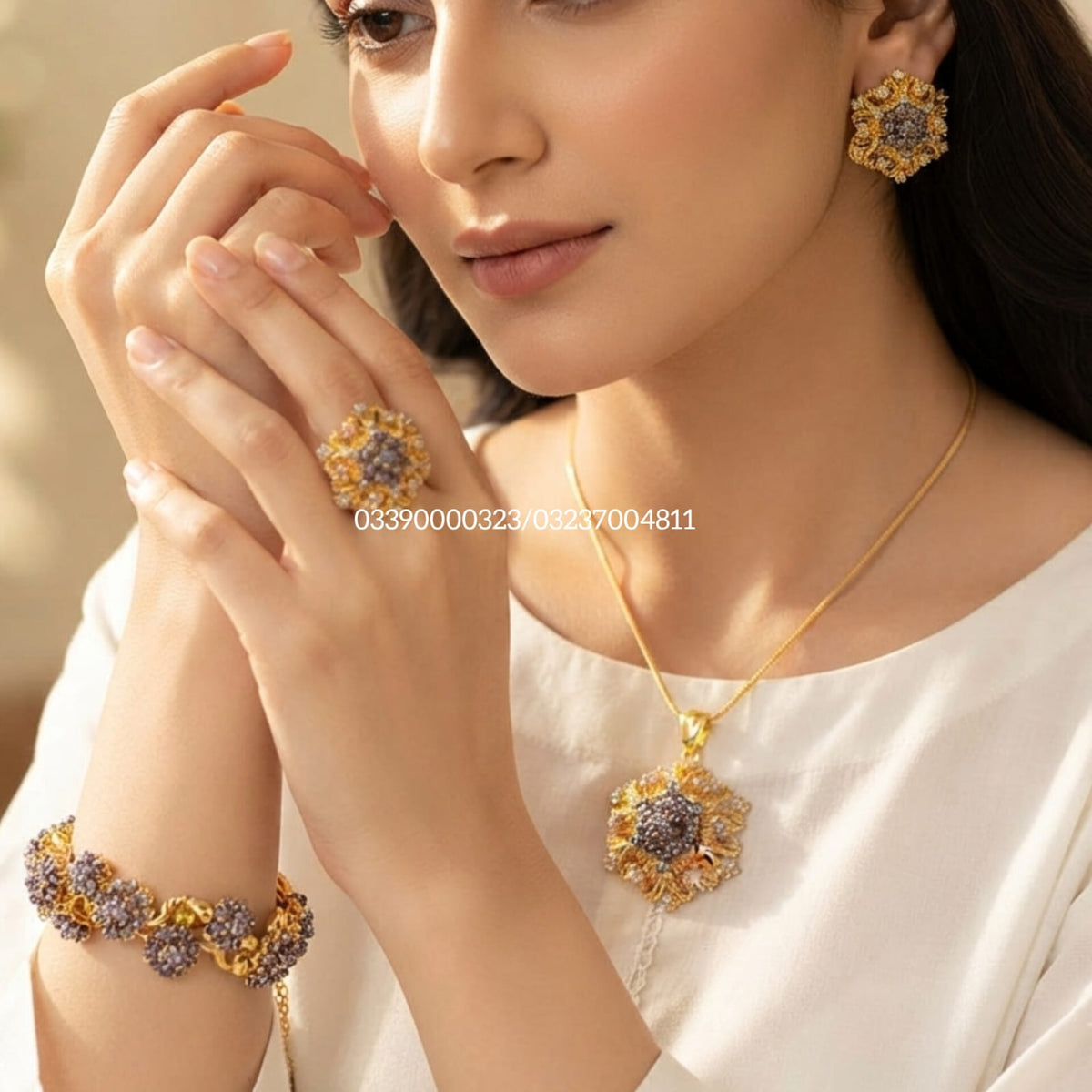 Diamond Cut with Kangan Kalash Set