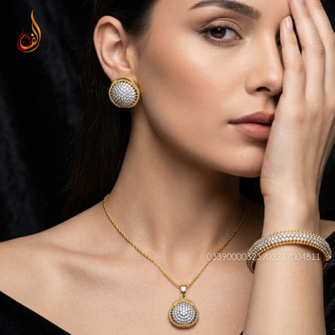 Diamond cut Delk set with bracelet