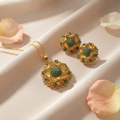 Diamond cut RP 3D Gold plating Sana Set