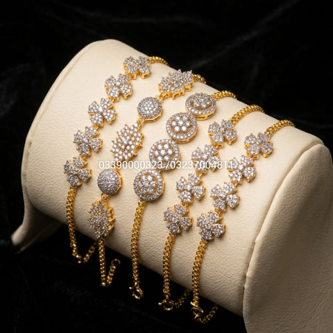 Diamond cut R bracelet