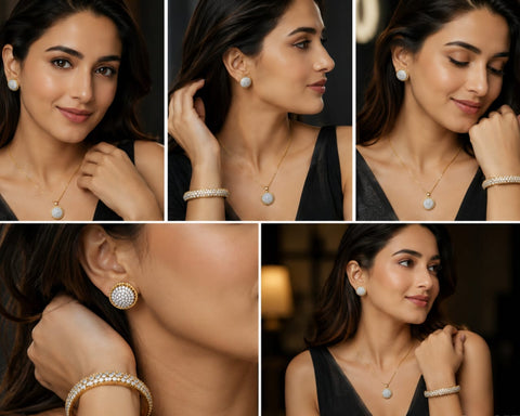 Diamond Cut Delk Set With Bracelet