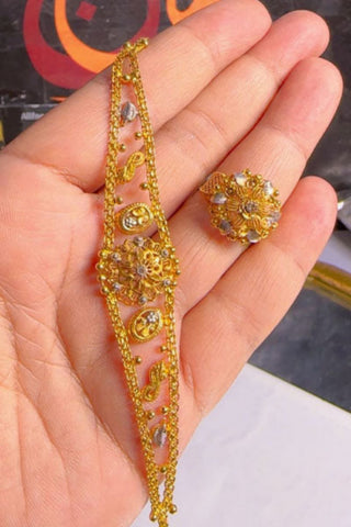 Dina Gold Dipped Bracelet With Ring