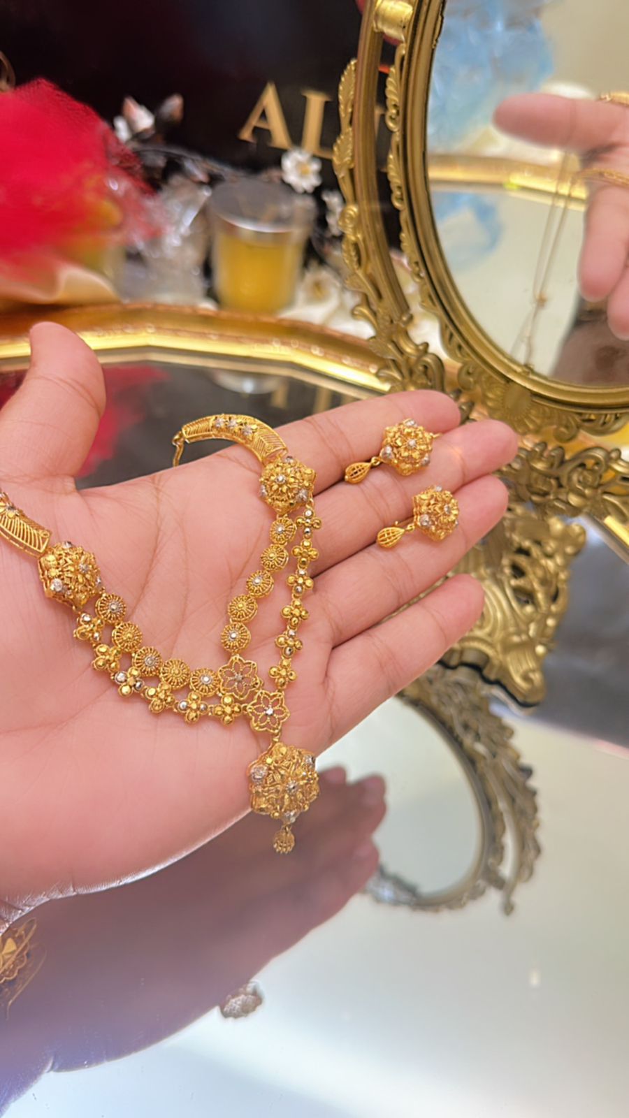 Double Layer Rp Gold Plated Mala Set