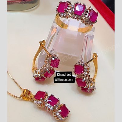 Ruby Stone Chandi Set – My Store