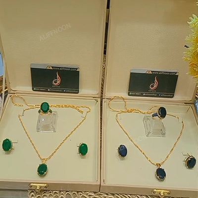 Emerald Diamond Cut Set