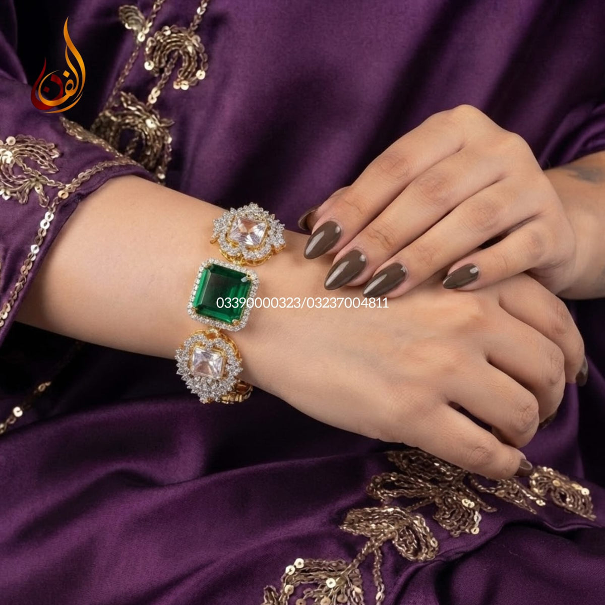 Emerald with Zircon Siya Bracelet