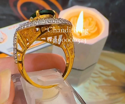Emerald Stone Chandi Ring