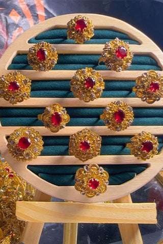 Fasila Red Stone Gold Dipped Rings