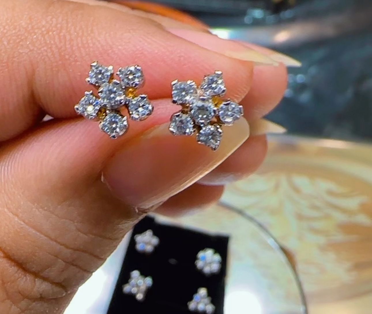 Ganga Jamni Studs Pair