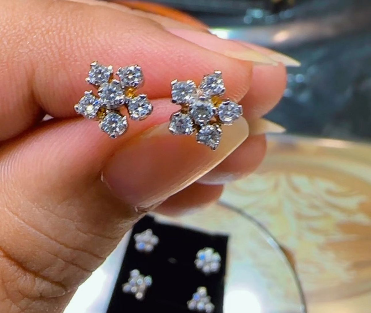 Ganga Jamni Studs Pair