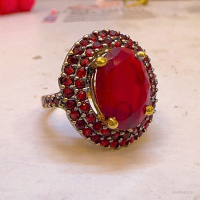 Gold Dipped Ruby Asia Ring