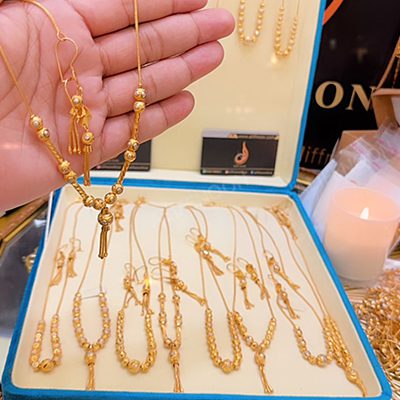 Gold Plated Ball Mala Set