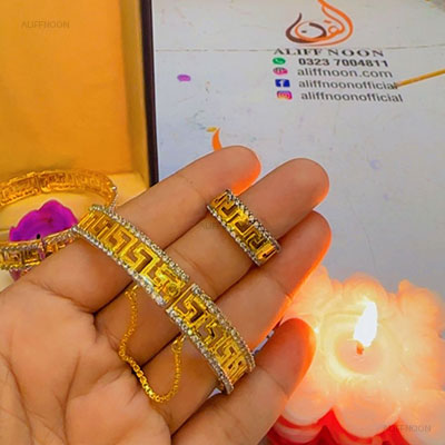 Gold Plated Versace Kangan With Ring