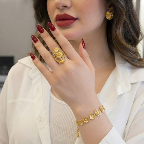 Gold Dipped D Bracelet, Ring and Tops