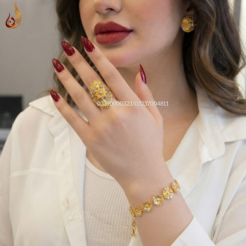 Gold Dipped G Bracelet, Ring and Tops