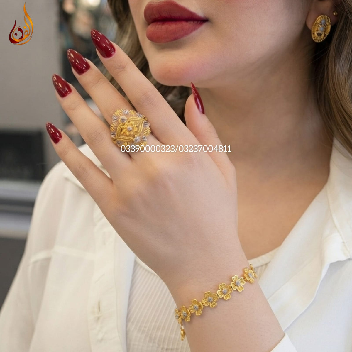 Gold Dipped J Bracelet, Ring and Tops
