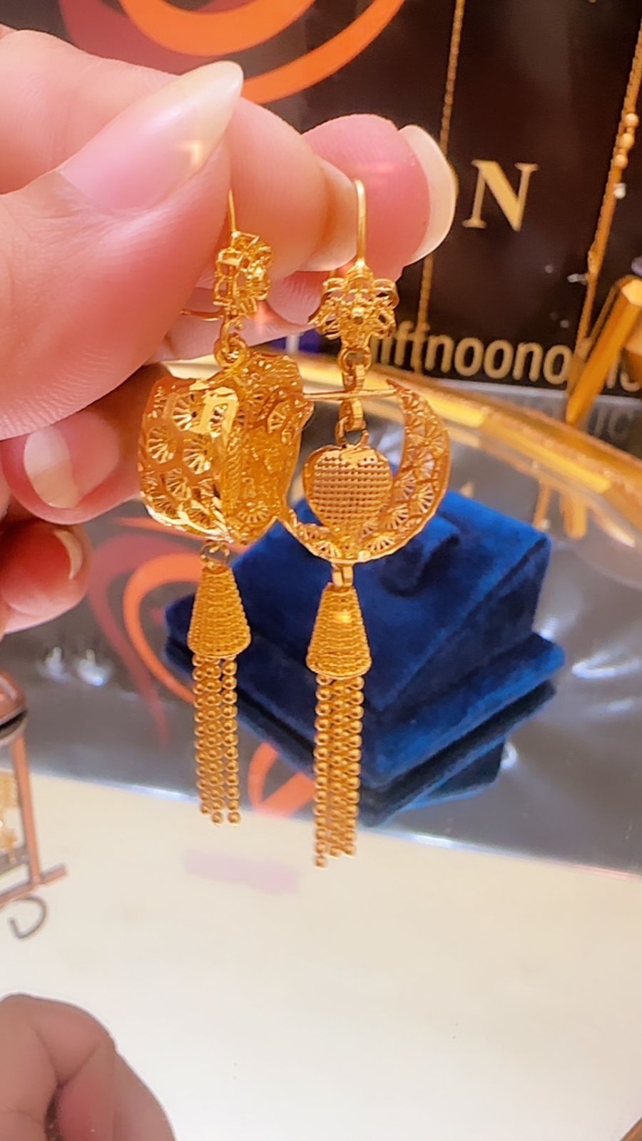 Gold Dipped Sona Replica Earrings