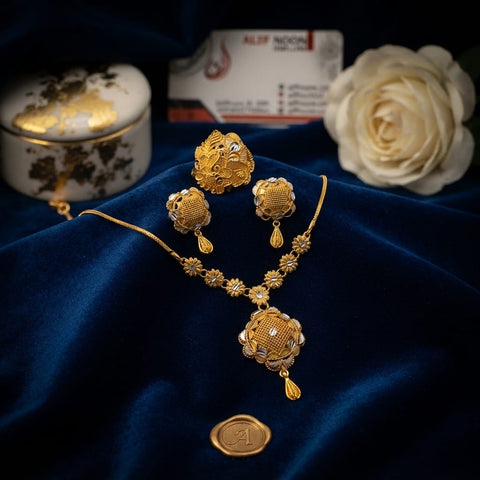 Gold Dipped Teen Mala Set with Ring