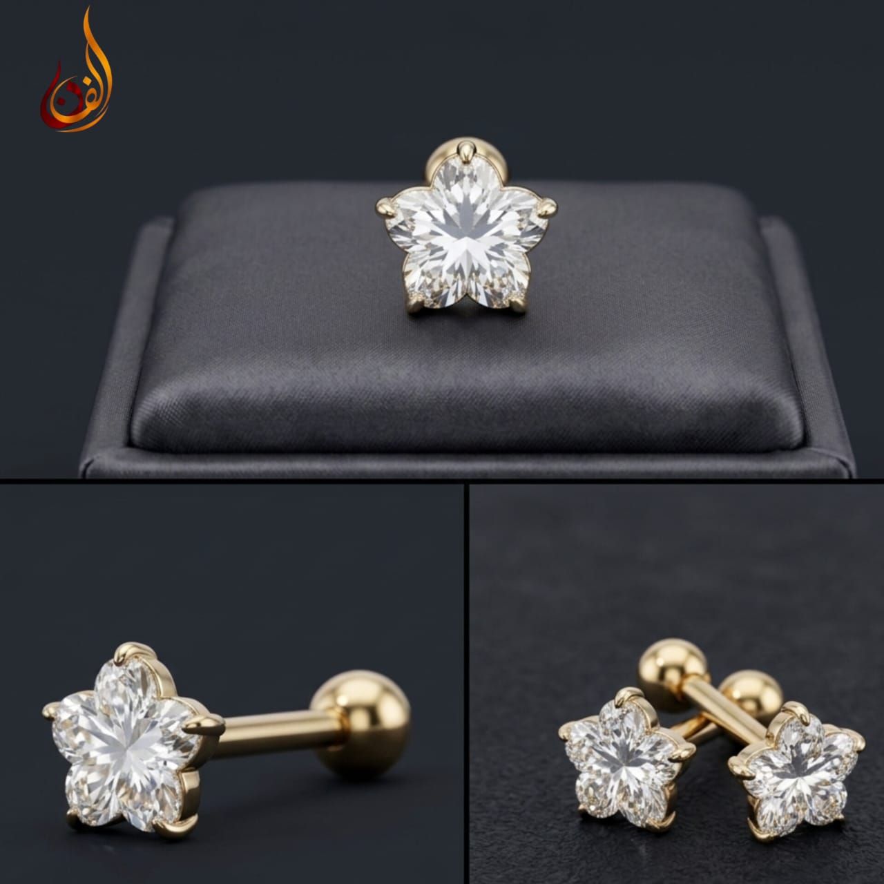 Gold plated Noor Flower Tops