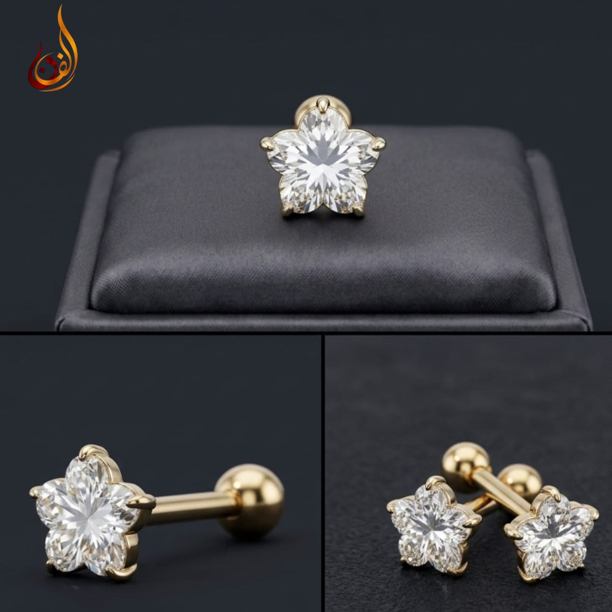 Gold plated Noor Flower Tops