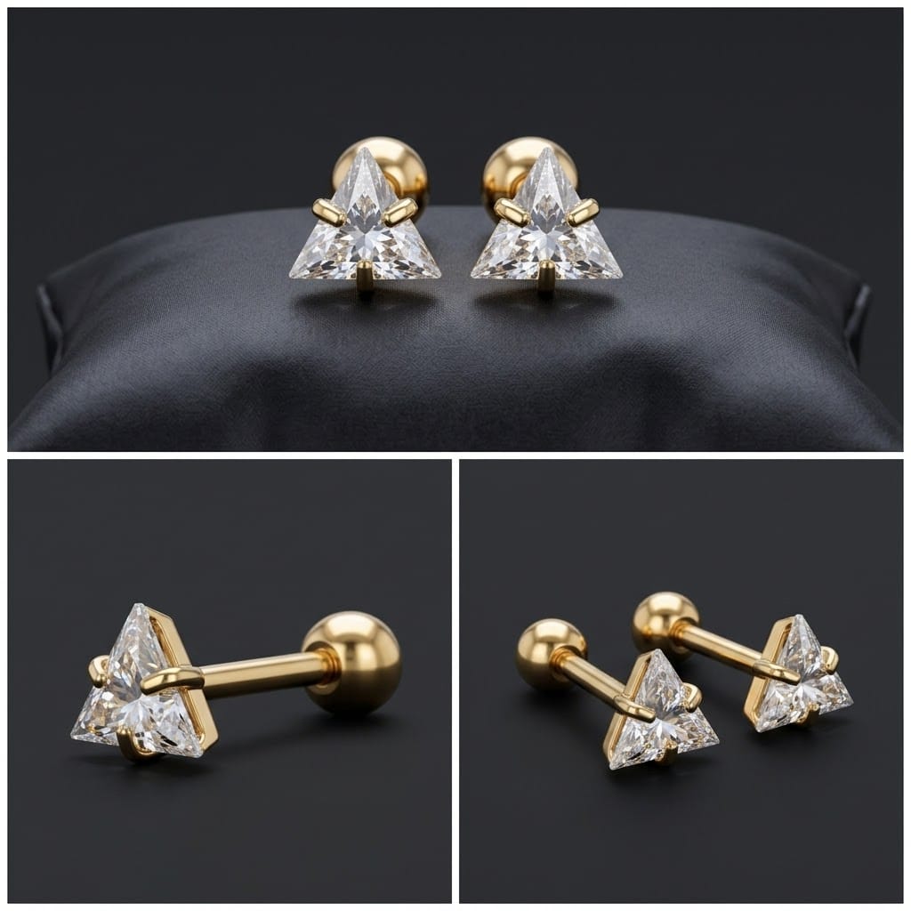 Gold plated Noor triangle tops