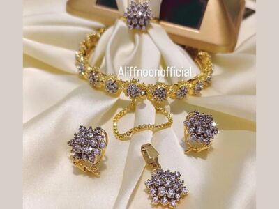Hand Made Stitched Stone Diamond Cut Set with Openable Kera